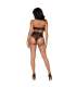 LEG AVENUE SET DOS PIEZAS TOP CORTO CUELLO HALTER Y TANGA TALLA UNICA