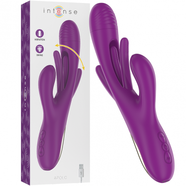 INTENSE APOLO VIBRADOR MULTIFUNCIoN RECARGABLE 7 VIBRACIONES CON LENGUA OSCILANTE MORADO