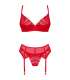 OBSESSIVE INGRIDIA SET DOS PIEZAS CROTCHLESS ROJO XS S