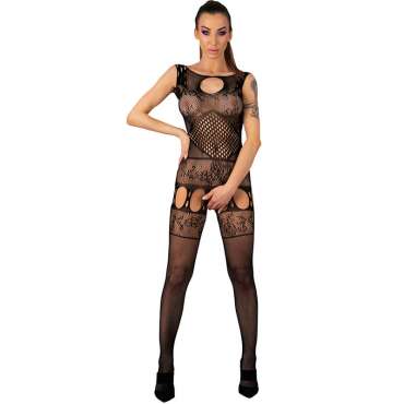 LIVCO CORSETTI FASHION AMBROISE LC 17352 BODYSTOCKING CROTCHLESS NEGRO TALLA uNICA