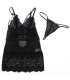 SUBBLIME BABYDOLL CON TIRANTES AJUSTABLES DE ENCAJE NEGRO S M