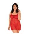 OBSESSIVE BLOSSMINA CHEMISE Y TANGA 6XL 7XL