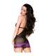 CHILIROSE CR 4076 BABYDOLL TANGA VIOLETA NEGRO S M