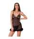 LIVCO CORSETTI FASHION ZERUNAM SET BABYDOLL TANGA NEGRO