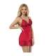 SUBBLIME BABYDOLL SATINADO CON ENCAJE ROJO S M