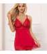 SUBBLIME BABYDOLL SATINADO CON ENCAJE ROJO S M