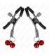 KINK PINZAS PARA PEZONES CON DOBLE CAMPANILLA ROJO 6 CM