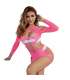 SUBBLIME 952273 BODYSTOCKING DE REJILLA ELSTICO MANGA LARGA ROSA TALLA aNICA