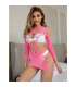 SUBBLIME 952273 BODYSTOCKING DE REJILLA ELSTICO MANGA LARGA ROSA TALLA aNICA