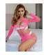 SUBBLIME 952273 BODYSTOCKING DE REJILLA ELSTICO MANGA LARGA ROSA TALLA aNICA