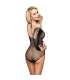 SUBBLIME 952297 BODYSTOCKING DE REJILLA BRILLANTE CON HOMBROS DESCUBIERTOS MANGA LARGA NEGRO TALLA aNICA